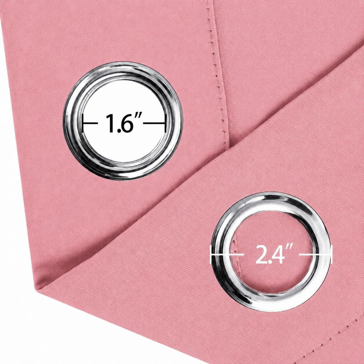 Baby Pink Blackout Curtains/42 X 63 Inch/Set of Two Panels Grommet Bedroom Curtains