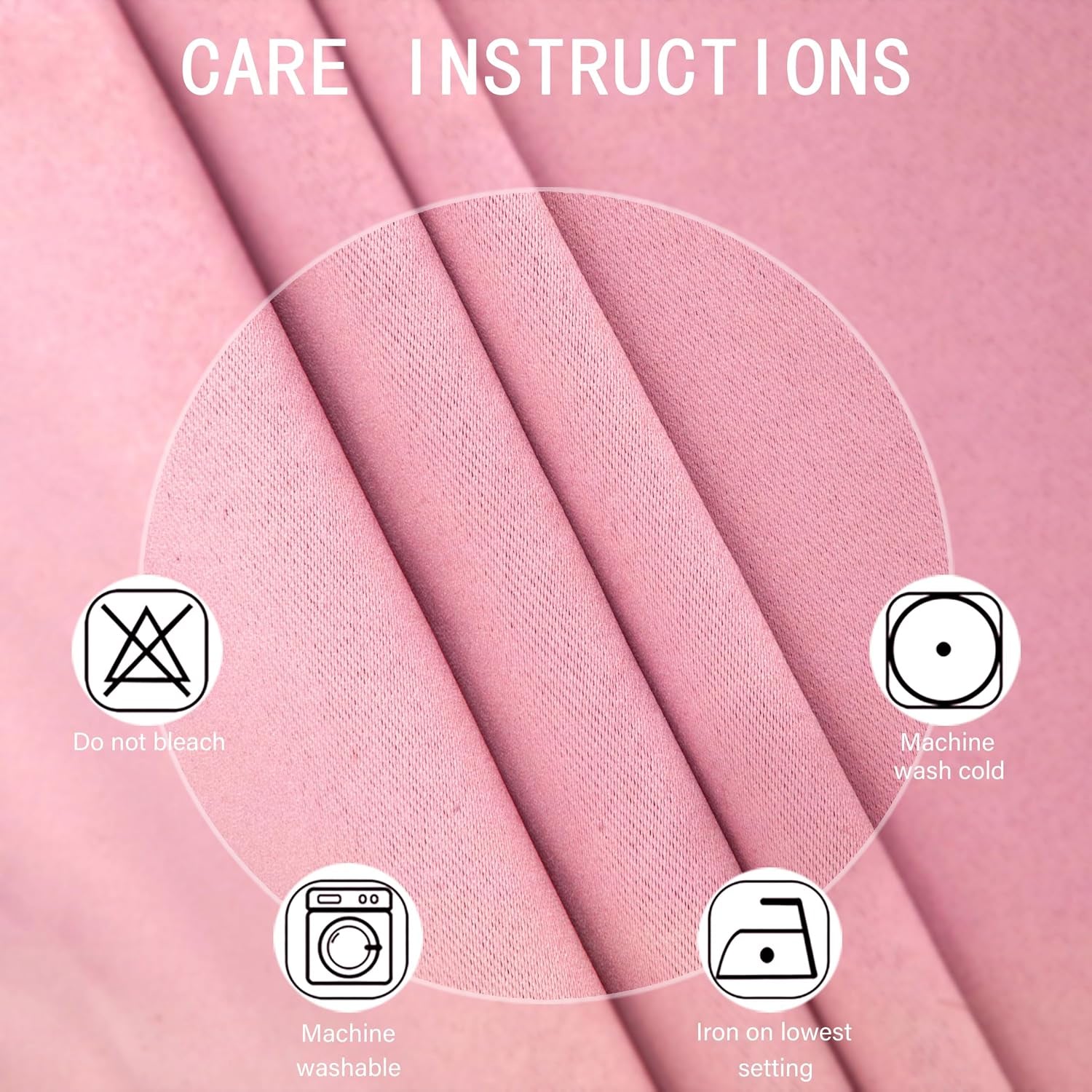 Baby Pink Blackout Curtains/42 X 63 Inch/Set of Two Panels Grommet Bedroom Curtains