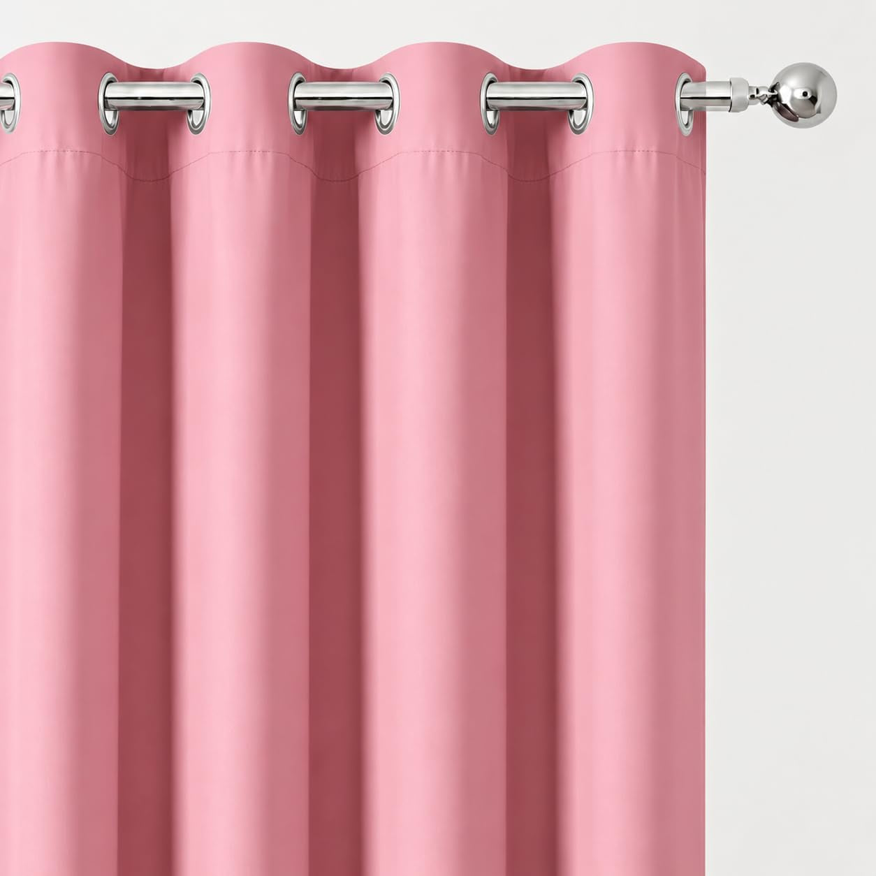 Baby Pink Blackout Curtains/42 X 63 Inch/Set of Two Panels Grommet Bedroom Curtains