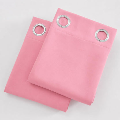 Baby Pink Blackout Curtains/42 X 63 Inch/Set of Two Panels Grommet Bedroom Curtains